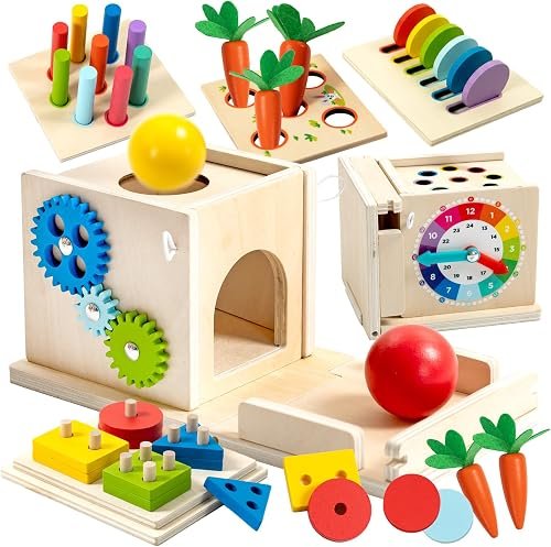 Cubo de actividades de madera